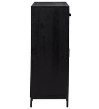 Schuhschrank Schwarz 75x40x110 cm Massivholz Kiefer