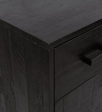 Schuhschrank Schwarz 75x40x110 cm Massivholz Kiefer