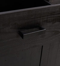 Schuhschrank Schwarz 75x40x110 cm Massivholz Kiefer