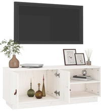 TV-Schrank Weiß 105x34x40 cm Massivholz Kiefer