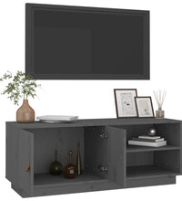 TV-Schrank Grau 105x34x40 cm Massivholz Kiefer