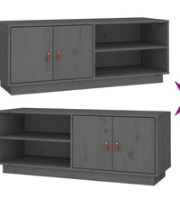 TV-Schrank Grau 105x34x40 cm Massivholz Kiefer