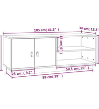 TV-Schrank Grau 105x34x40 cm Massivholz Kiefer