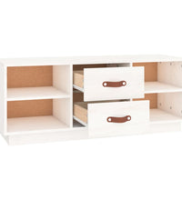 TV-Schrank Weiß 100x34x40 cm Massivholz Kiefer