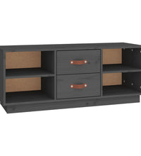 TV-Schrank Grau 100x34x40 cm Massivholz Kiefer