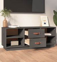 TV-Schrank Grau 100x34x40 cm Massivholz Kiefer