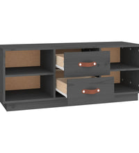 TV-Schrank Grau 100x34x40 cm Massivholz Kiefer