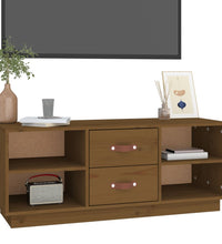 TV-Schrank Honigbraun 100x34x40 cm Massivholz Kiefer