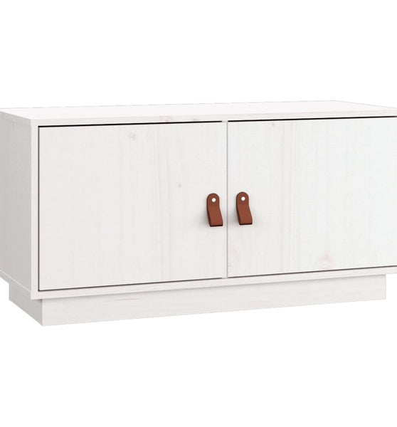 TV-Schrank Weiß 80x34x40 cm Massivholz Kiefer