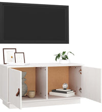 TV-Schrank Weiß 80x34x40 cm Massivholz Kiefer