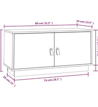 TV-Schrank Weiß 80x34x40 cm Massivholz Kiefer