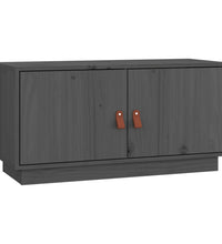 TV-Schrank Grau 80x34x40 cm Massivholz Kiefer