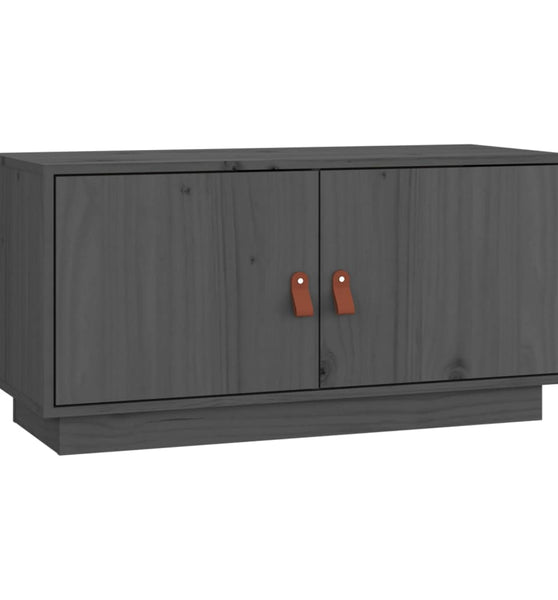 TV-Schrank Grau 80x34x40 cm Massivholz Kiefer