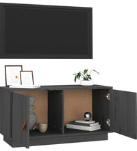 TV-Schrank Grau 80x34x40 cm Massivholz Kiefer