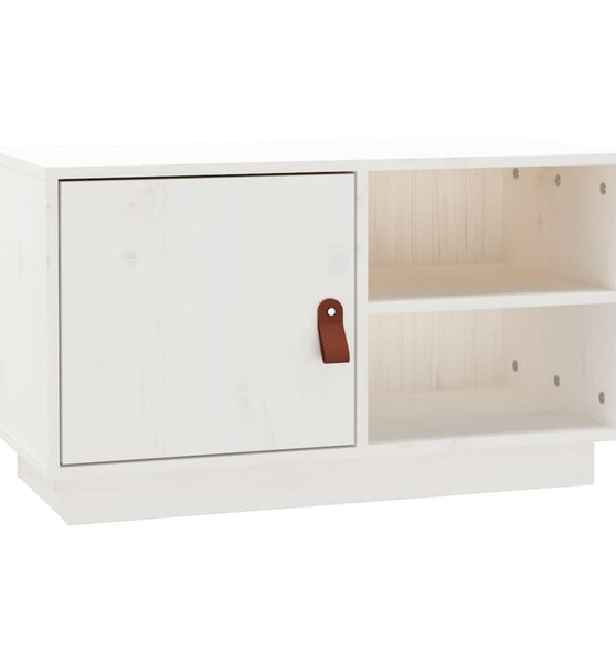 TV-Schrank Weiß 70x34x40 cm Massivholz Kiefer