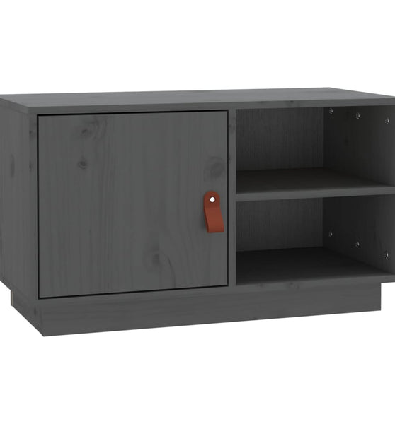 TV-Schrank Grau 70x34x40 cm Massivholz Kiefer