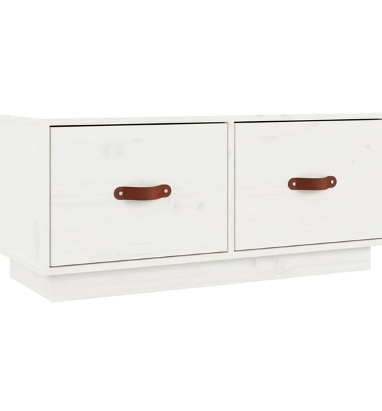 TV-Schrank Weiß 80x34x35 cm Massivholz Kiefer