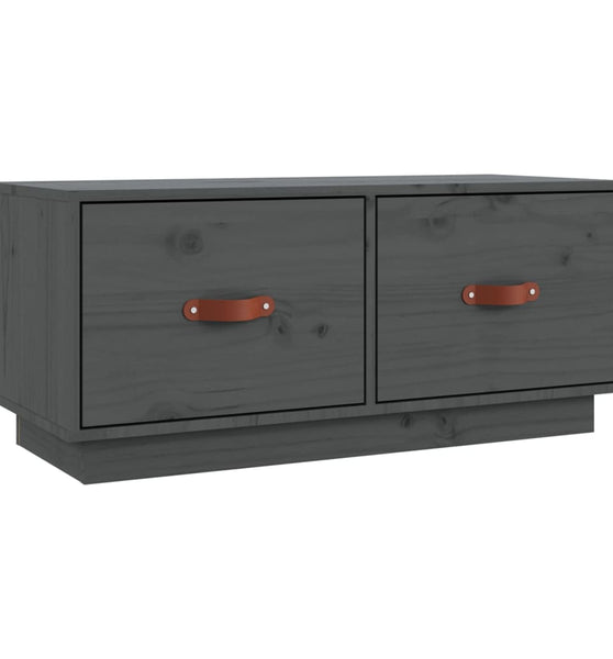 TV-Schrank Grau 80x34x35 cm Massivholz Kiefer