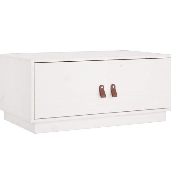 Couchtisch Weiß 80x50x35 cm Massivholz Kiefer