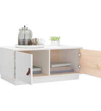 Couchtisch Weiß 80x50x35 cm Massivholz Kiefer