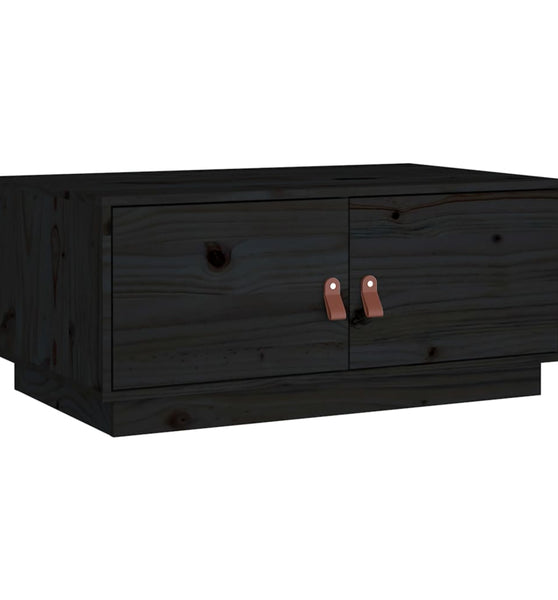 Couchtisch Schwarz 80x50x35 cm Massivholz Kiefer