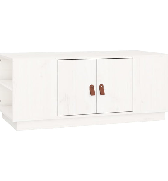 Couchtisch Weiß 100x50x41 cm Massivholz Kiefer