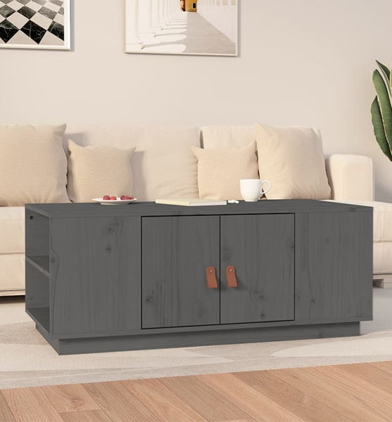Couchtisch Grau 100x50x41 cm Massivholz Kiefer
