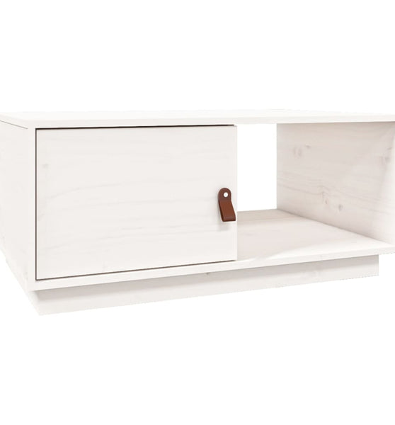 Couchtisch Weiß 80x50x35,5 cm Massivholz Kiefer