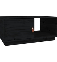 Couchtisch Schwarz 80x50x35,5 cm Massivholz Kiefer