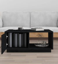 Couchtisch Schwarz 80x50x35,5 cm Massivholz Kiefer