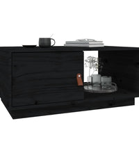 Couchtisch Schwarz 80x50x35,5 cm Massivholz Kiefer