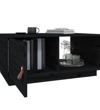 Couchtisch Schwarz 80x50x35,5 cm Massivholz Kiefer