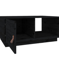 Couchtisch Schwarz 80x50x35,5 cm Massivholz Kiefer