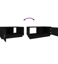 Couchtisch Schwarz 80x50x35,5 cm Massivholz Kiefer