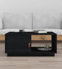 Couchtisch Schwarz 80x50x35,5 cm Massivholz Kiefer