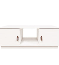Couchtisch Weiß 100x50x35 cm Massivholz Kiefer