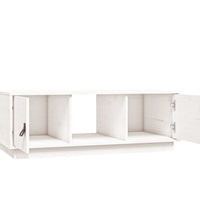 Couchtisch Weiß 100x50x35 cm Massivholz Kiefer