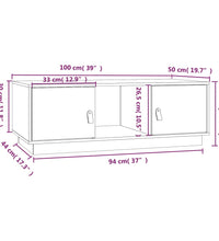 Couchtisch Weiß 100x50x35 cm Massivholz Kiefer