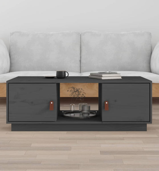 Couchtisch Grau 100x50x35 cm Massivholz Kiefer