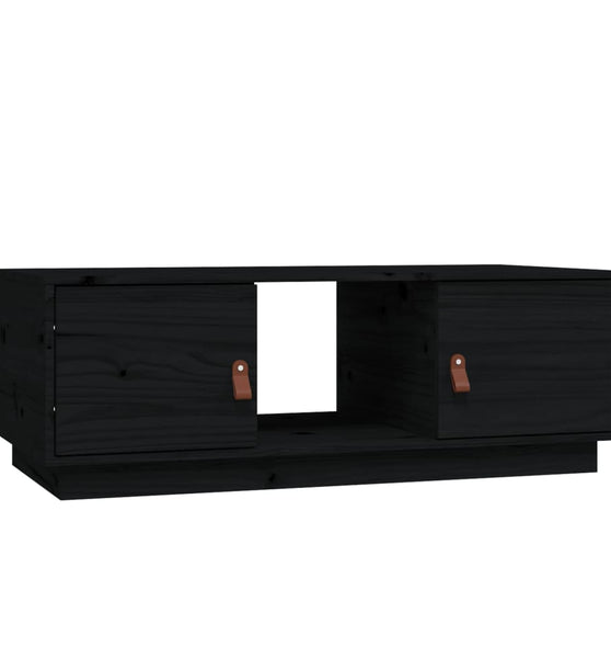 Couchtisch Schwarz 100x50x35 cm Massivholz Kiefer