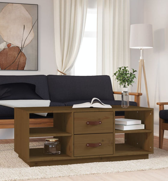 Couchtisch Honigbraun 100x50x41 cm Massivholz Kiefer