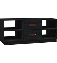 Couchtisch Schwarz 100x50x41 cm Massivholz Kiefer