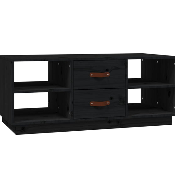 Couchtisch Schwarz 100x50x41 cm Massivholz Kiefer