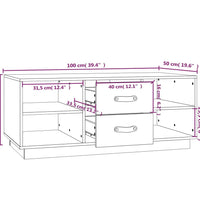 Couchtisch Schwarz 100x50x41 cm Massivholz Kiefer