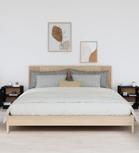 Nachttische 2 Stk. Schwarz 40x34x45 cm Massivholz Kiefer