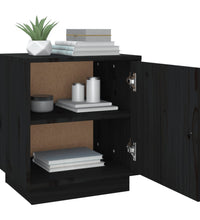 Nachttische 2 Stk. Schwarz 40x34x45 cm Massivholz Kiefer