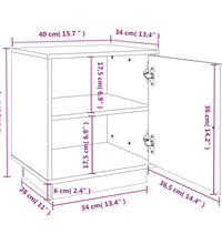 Nachttische 2 Stk. Schwarz 40x34x45 cm Massivholz Kiefer
