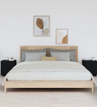 Nachttische 2 Stk. Schwarz 40x34x45 cm Massivholz Kiefer