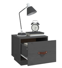 Nachttisch Grau 40x34x35 cm Massivholz Kiefer