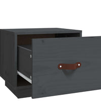 Nachttisch Grau 40x34x35 cm Massivholz Kiefer